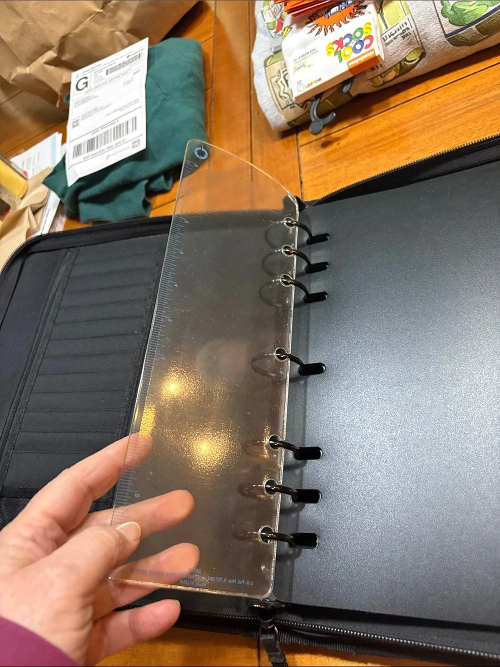 Franklin Covey Black Portfolio with Red Logo Accent, 13x11”